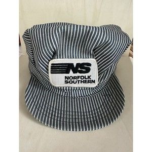 NORFOLK SOUTHERN Train Conductor Engineer snapback hat Denim and white stripes